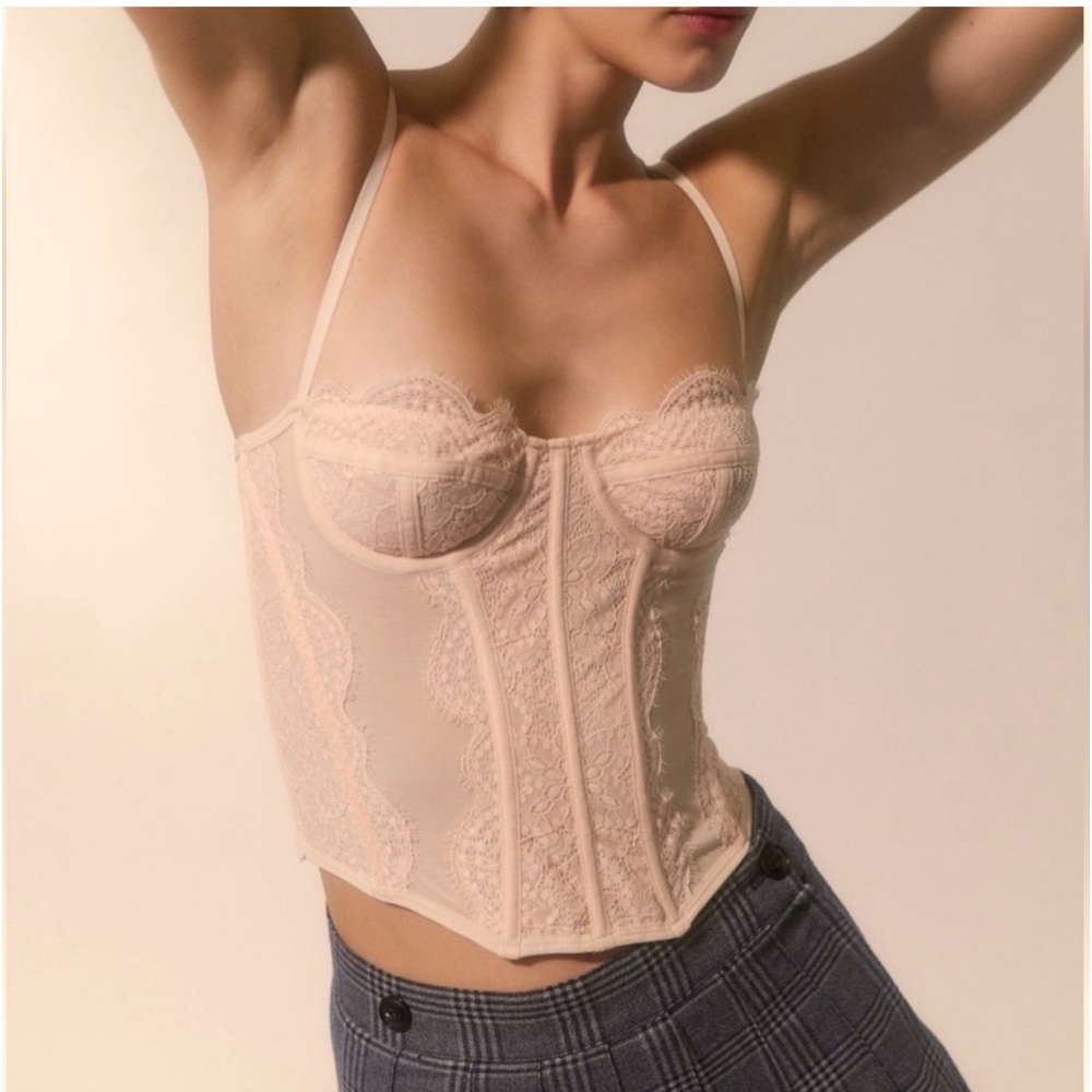 Out from under urban outfitters pale pink corset top